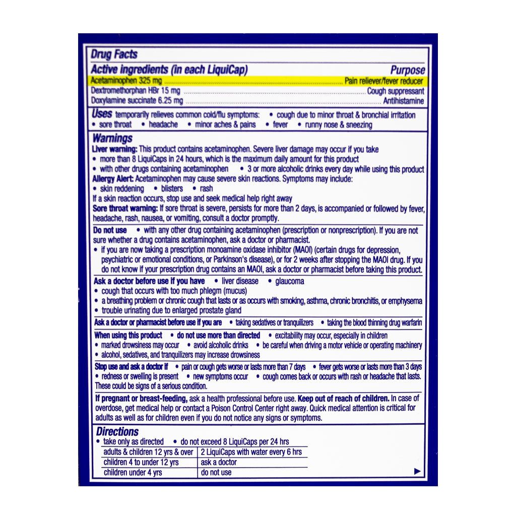 VICKS NYQUIL SEVERE COLD&FLU 2 LUQUICAPS, 32 PACKETS
