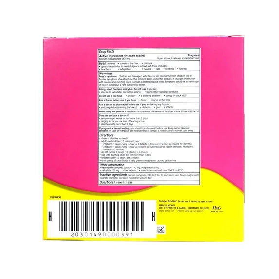 PEPTO BISMOL 4 TABLETS, 32 PACKETS