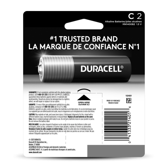DURACELL C BATTERIES 2 PACK