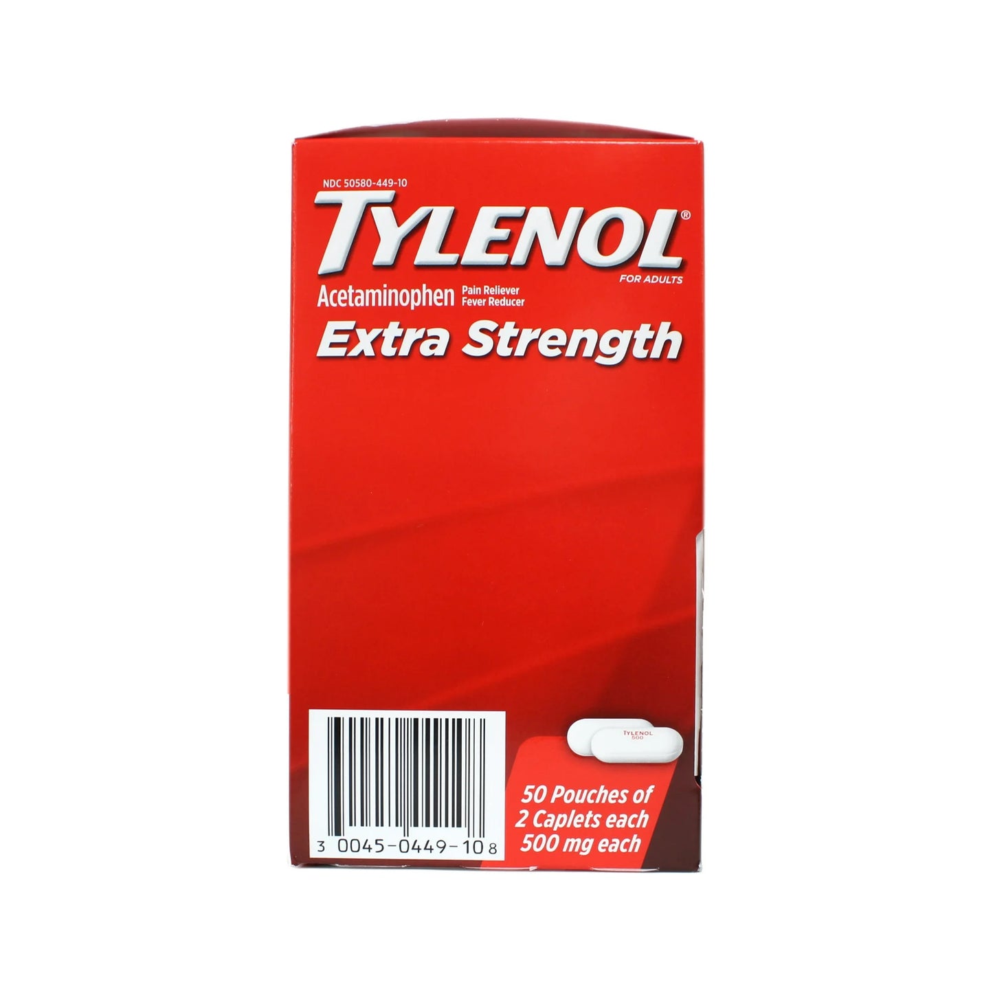 TYLENOL ORIGINAL 100 COUNT, 50 POUCHES (50 x 2 CAPLETS)