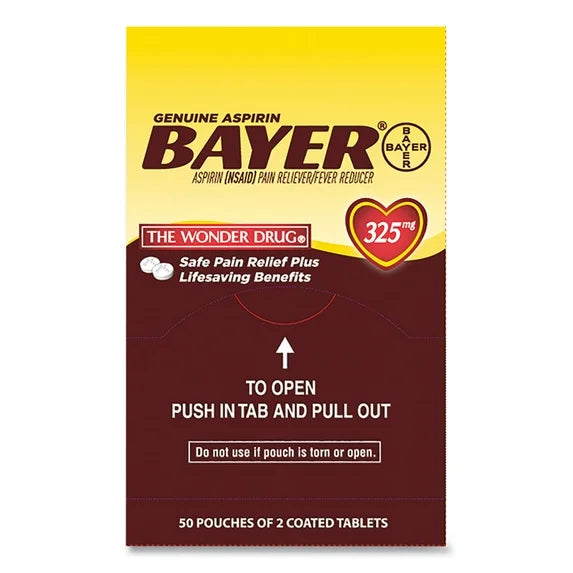 BAYER  2 TABLETS, 50 POUCHES (50 x 2 TABLETS)