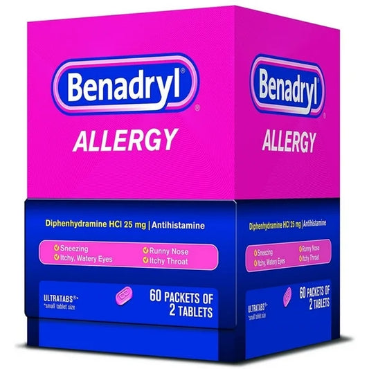 BENADRYL  ALLERGY 2 TABLETS, 60 PACKETS (20x2 TABLETS)