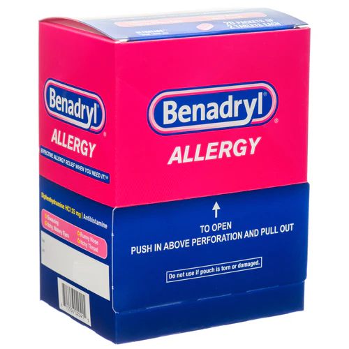 BENADRYL  ALLERGY 2 TABLETS, 20 POUCHES (20x2 TABLETS)