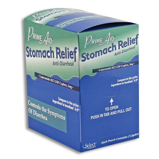 PRIME AID STOMACH RELIEF 2 CAPLETS, 36 POUCHES