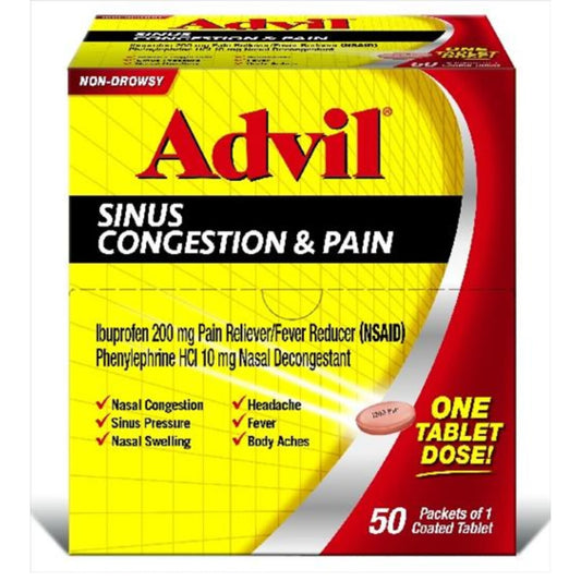 ADVIL SINUS CONGESTION & PAIN RELIEF PACK 50 CT (50 x 1  TABLET)