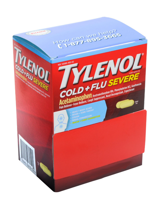TYLENOL COLD FLUE SEVERE 40 COUNT, 20 POUCHES (20 x 2 CAPLETS)