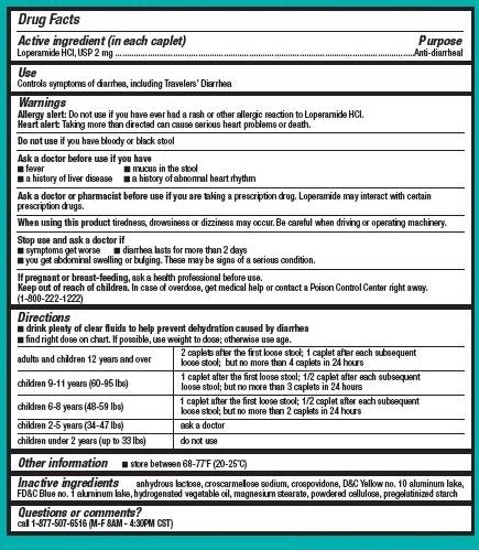 ANTI -DIARRHEAL 1 CAPLET, 25 POUCHES